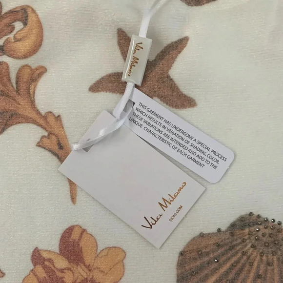 Vila Milano Sioni Sea Flourish Stud Accent Dolman Top - Size XS - Cream - NWT - Picture 8 of 9